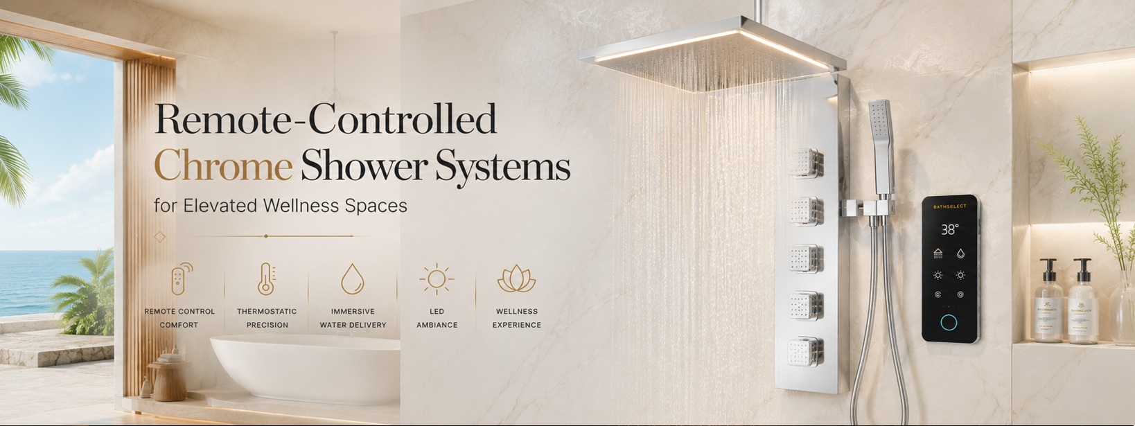 Remote-Controlled Chrome Shower Systems
